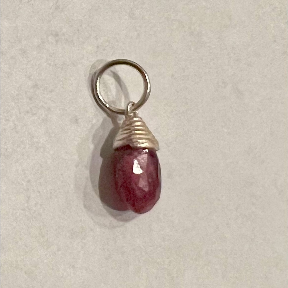 Genuine Real Ruby: Sterling Silver Ruby Pendant - image 1